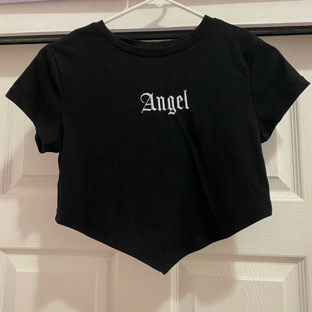Black Angel Crop Top - Picture 2 of 5